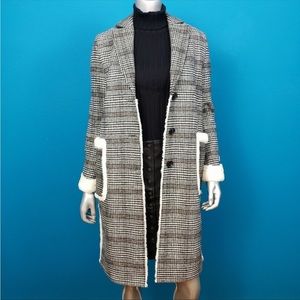 GIANNI FERAUD 1960’S Plaid Coat w/ Faux Fur (NWT)
